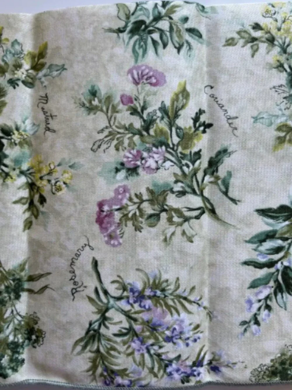 Set of 6 Vintage Botanical Herb Cloth Napkins 17